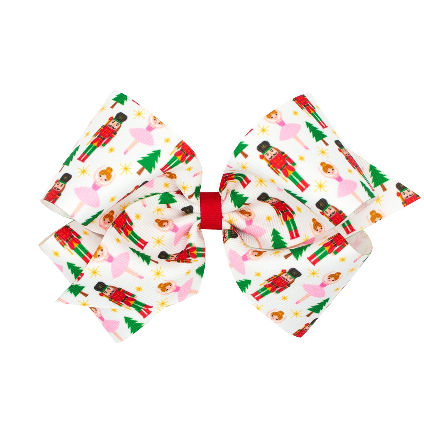 Holiday-themed Christmas Nutcracker Grosgrain Hair Bow