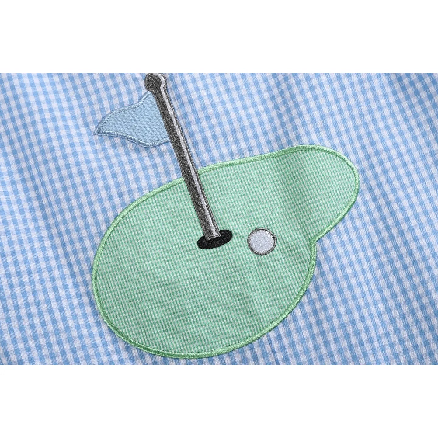 Blue Gingham Golf Romper