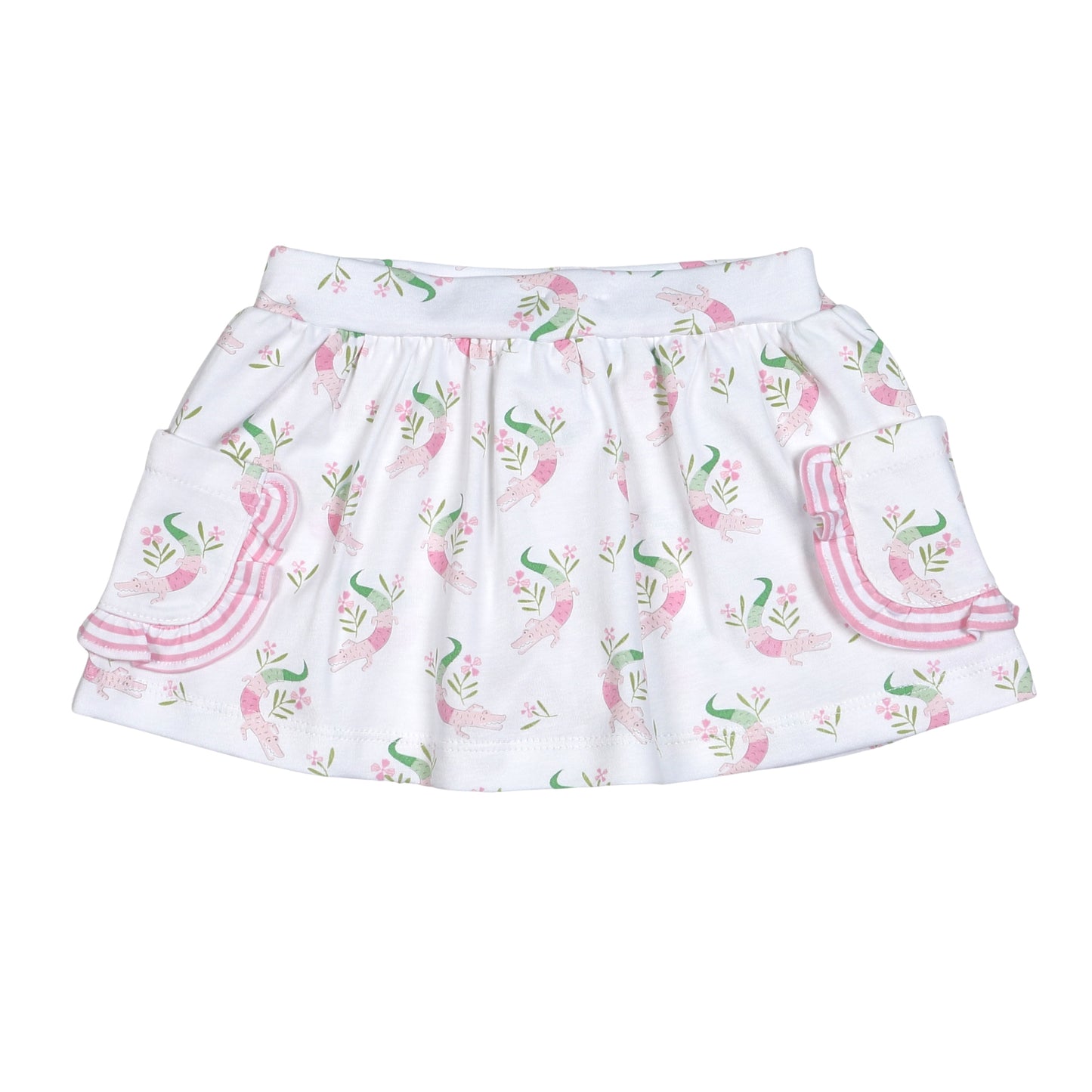 Pink Happy Gators Pima Skort Set