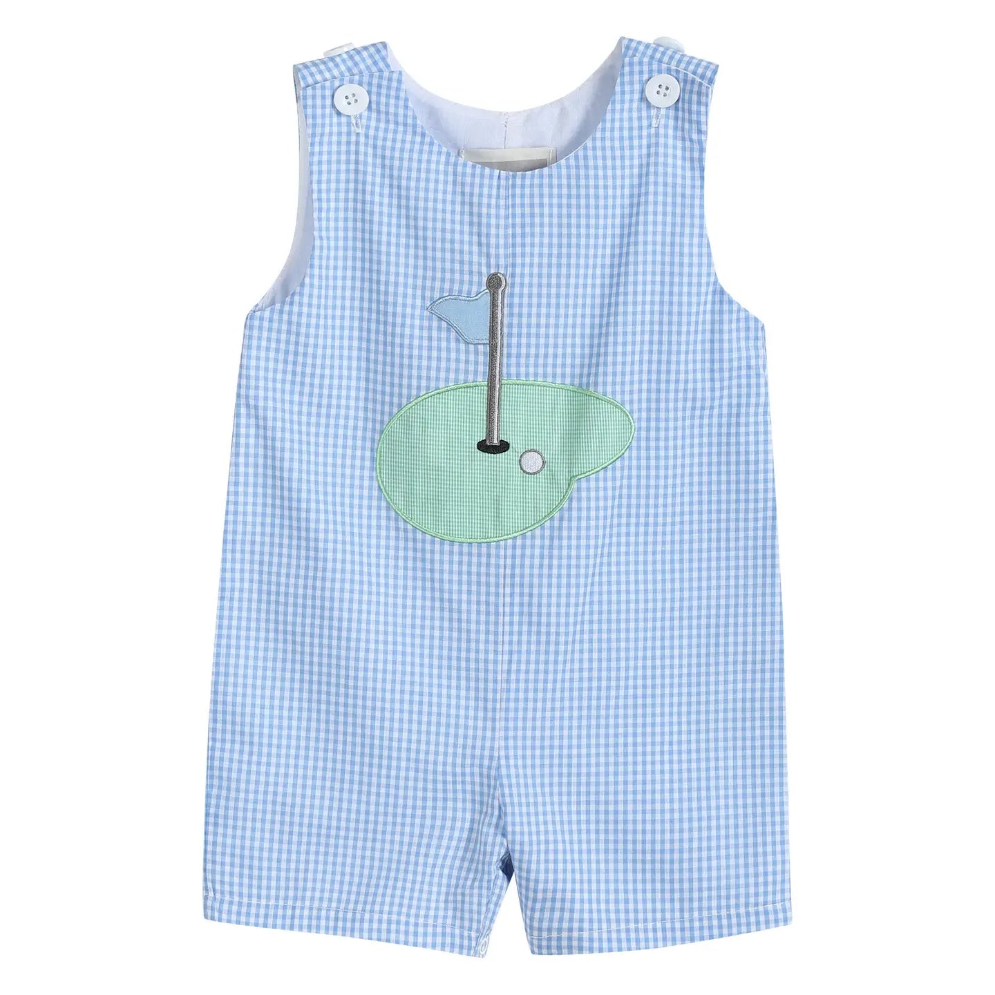 Blue Gingham Golf Romper