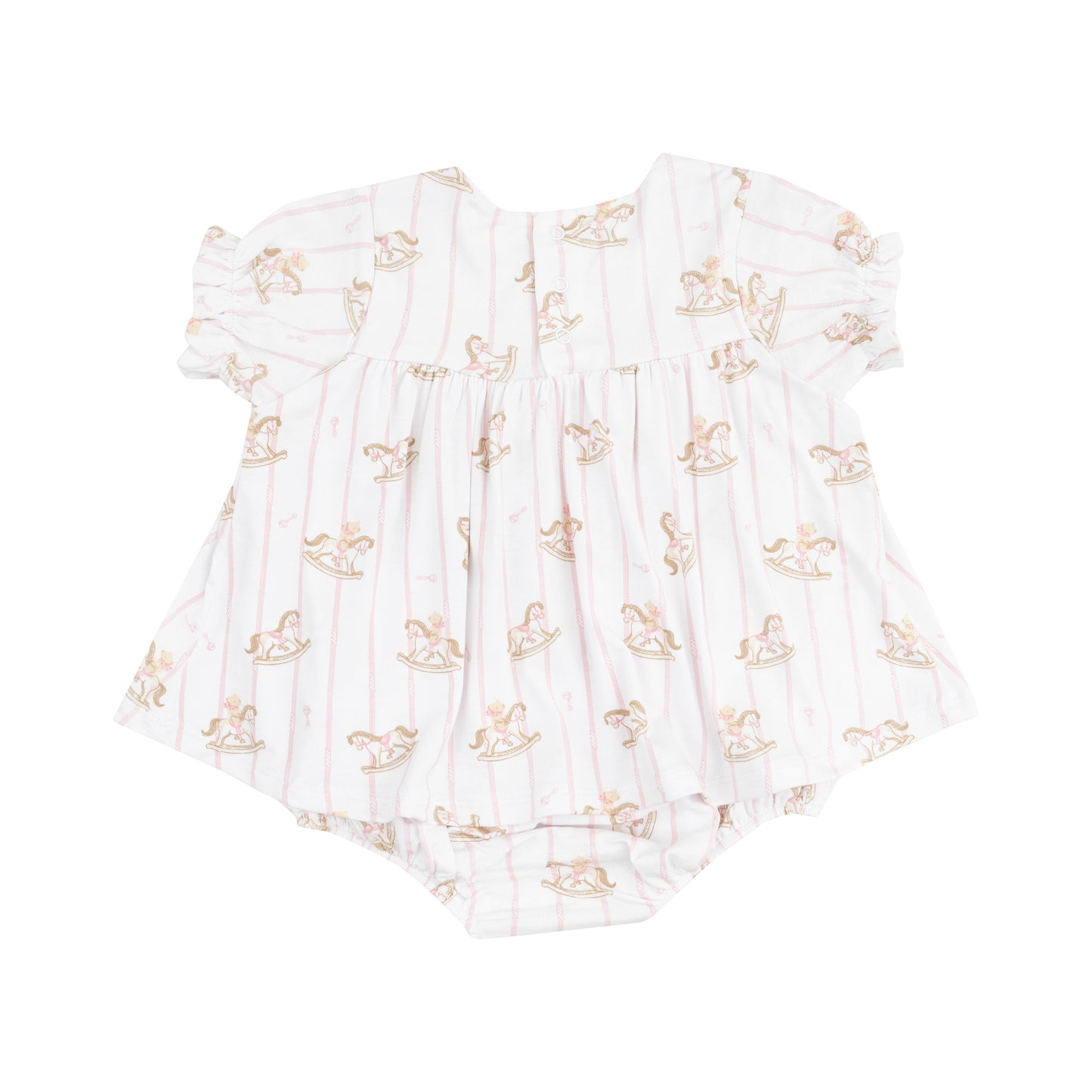 Pink Rocking Horse Ruffle Bubble with Skirt