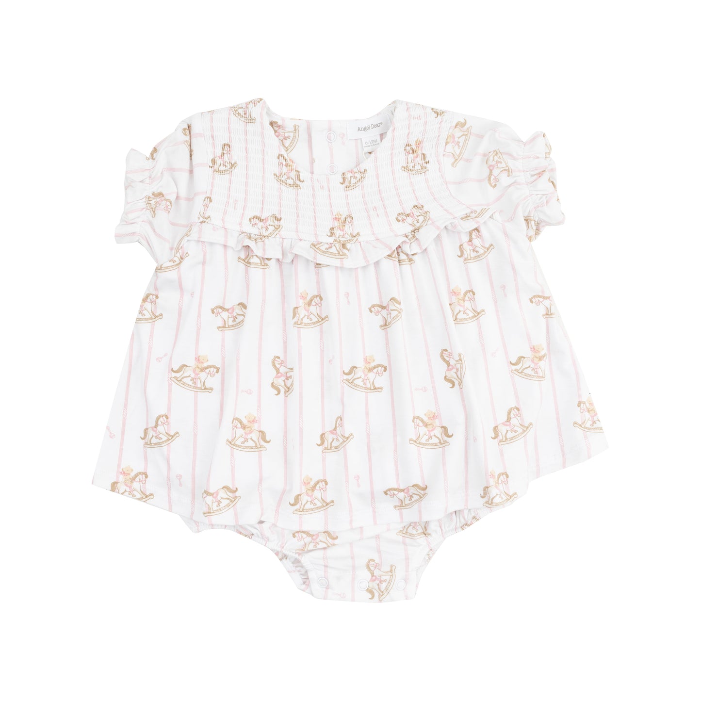 Pink Rocking Horse Ruffle Bubble with Skirt