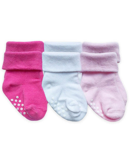 Non-skid Turn Cuff Socks 3 Pack