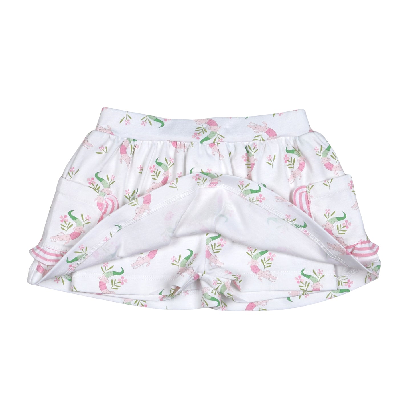 Pink Happy Gators Pima Skort Set