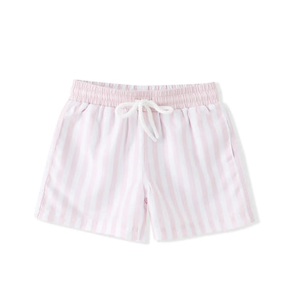 Boys Pink Striped UPF 50 Swim Trunks