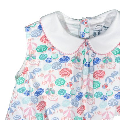 Beach Umbrellas Sleeveless Pocket Twirl Dress