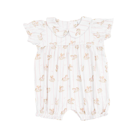 Pink Rocking Horse Puff Sleeve Bubble