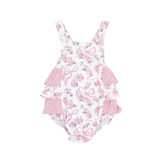 Ribbons and Flowers Ruffle Sunsuit